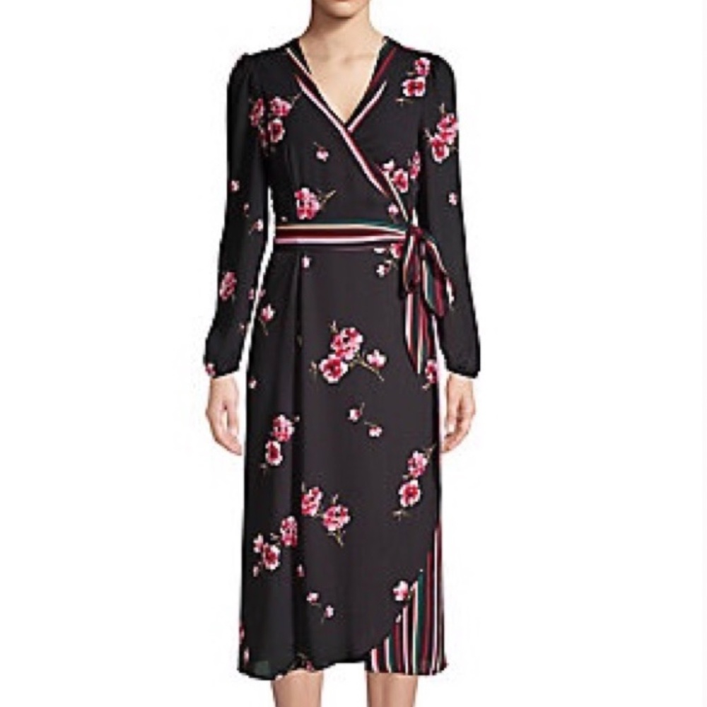 Highline Collective Floral Midi Belted Wrap Dress Sz S/P